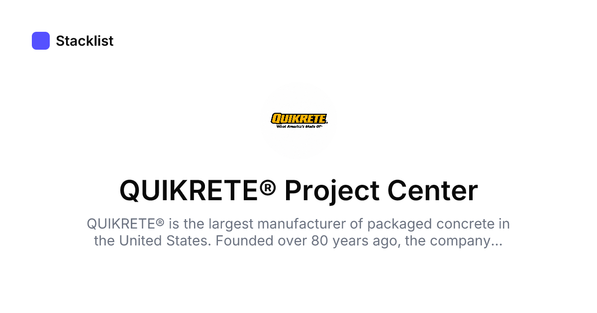 QUIKRETE® Project Center | Stacklist