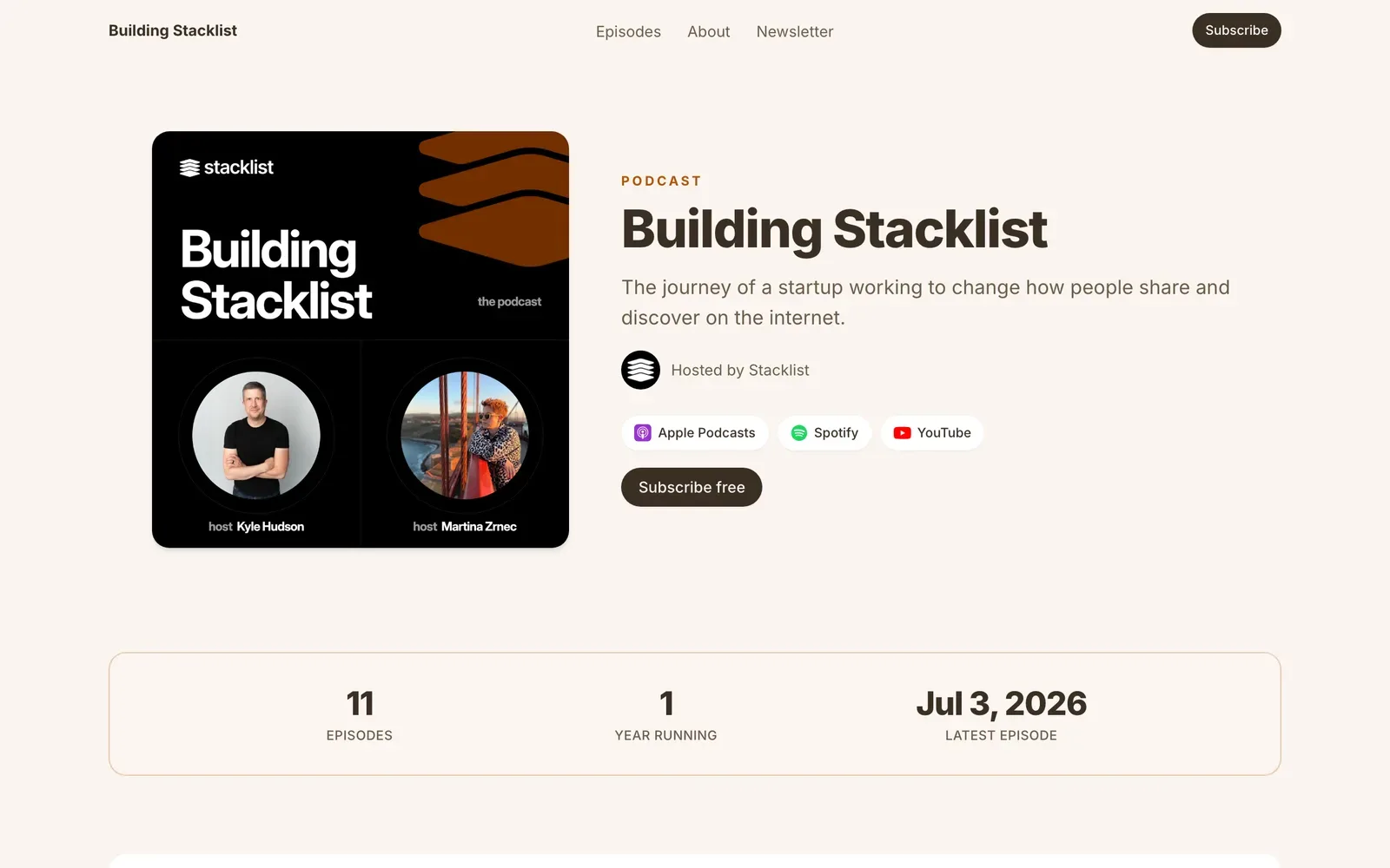 Building Stacklist — a live Stacklist podcast Surface at buildingstacklist.com