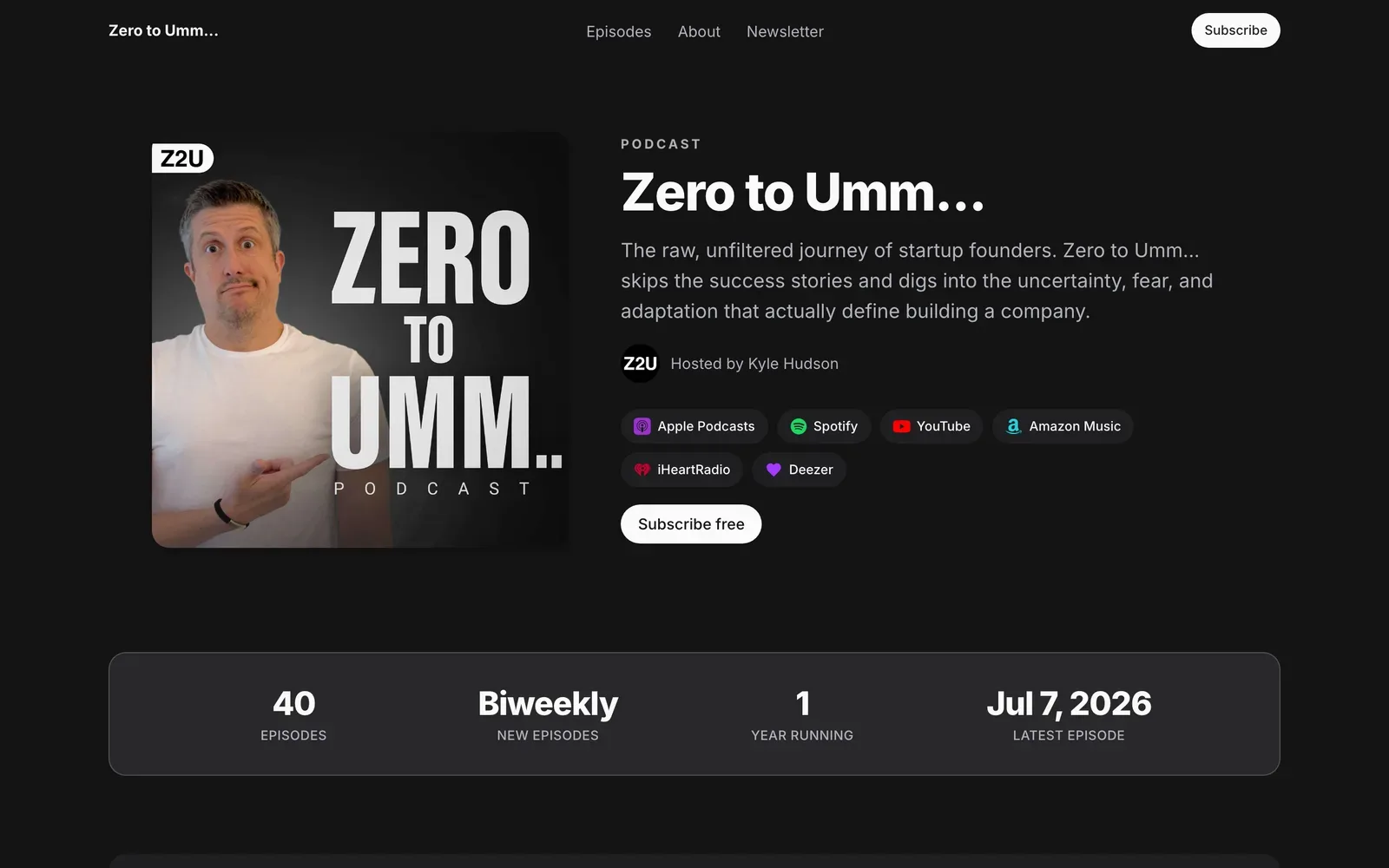 Zero to Umm… — a live Stacklist podcast Surface at zerotoumm.com